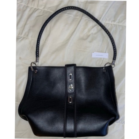 NWT TOPSHOP LEATHER LARGE BEAUTIFUL BAG WITH SILVER TURN LOCK & ADDITIONAL POUCH - Picture 4 of 11